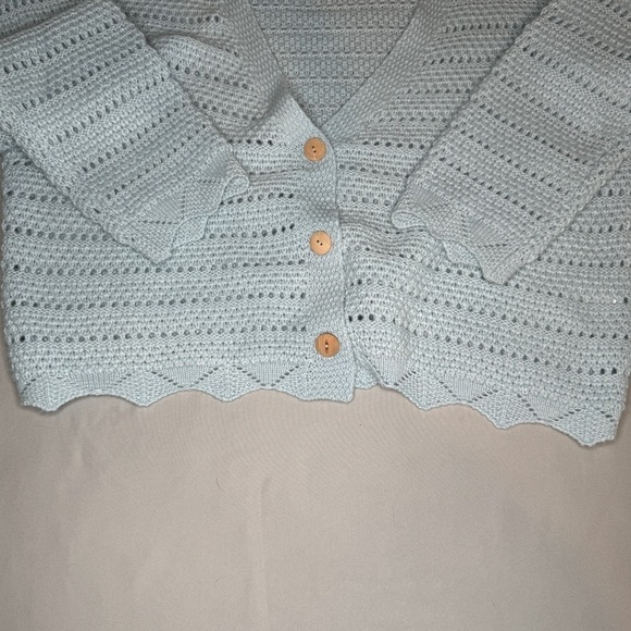 Pink Rose Light Blue Knit Sweater Size Medium - Picture 6 of 9